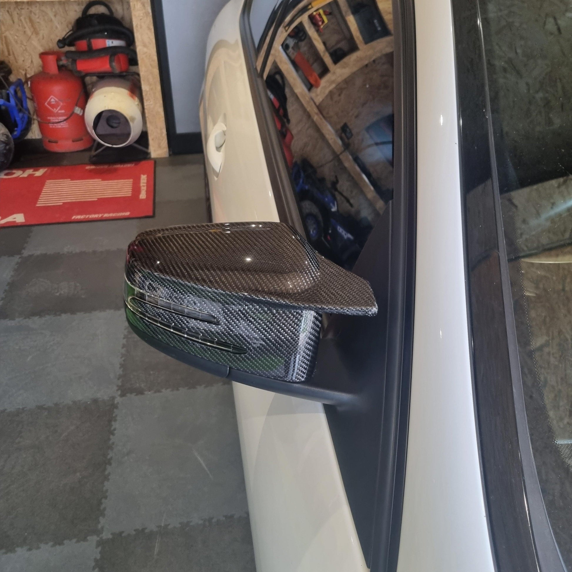 Mercedes Benz Universal Carbon Fibre V Style Replacement Mirror Covers by Carbon Factory-Carbon Factory