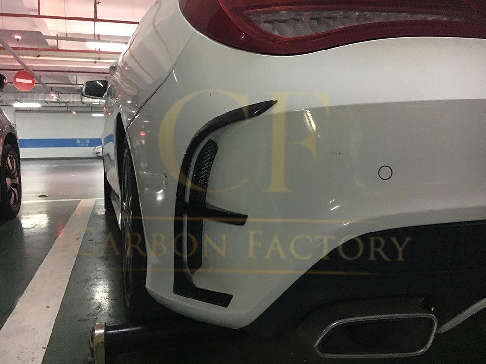 Mercedes Benz W117 CLA Carbon Fibre Rear Bumper Trims 4 pcs 13-15 by Carbon Factory-Carbon Factory