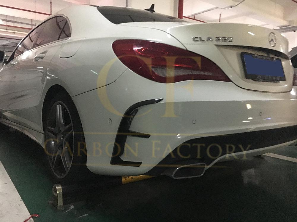 Mercedes Benz W117 CLA Carbon Fibre Rear Bumper Trims 4 pcs 13-15 by Carbon Factory-Carbon Factory