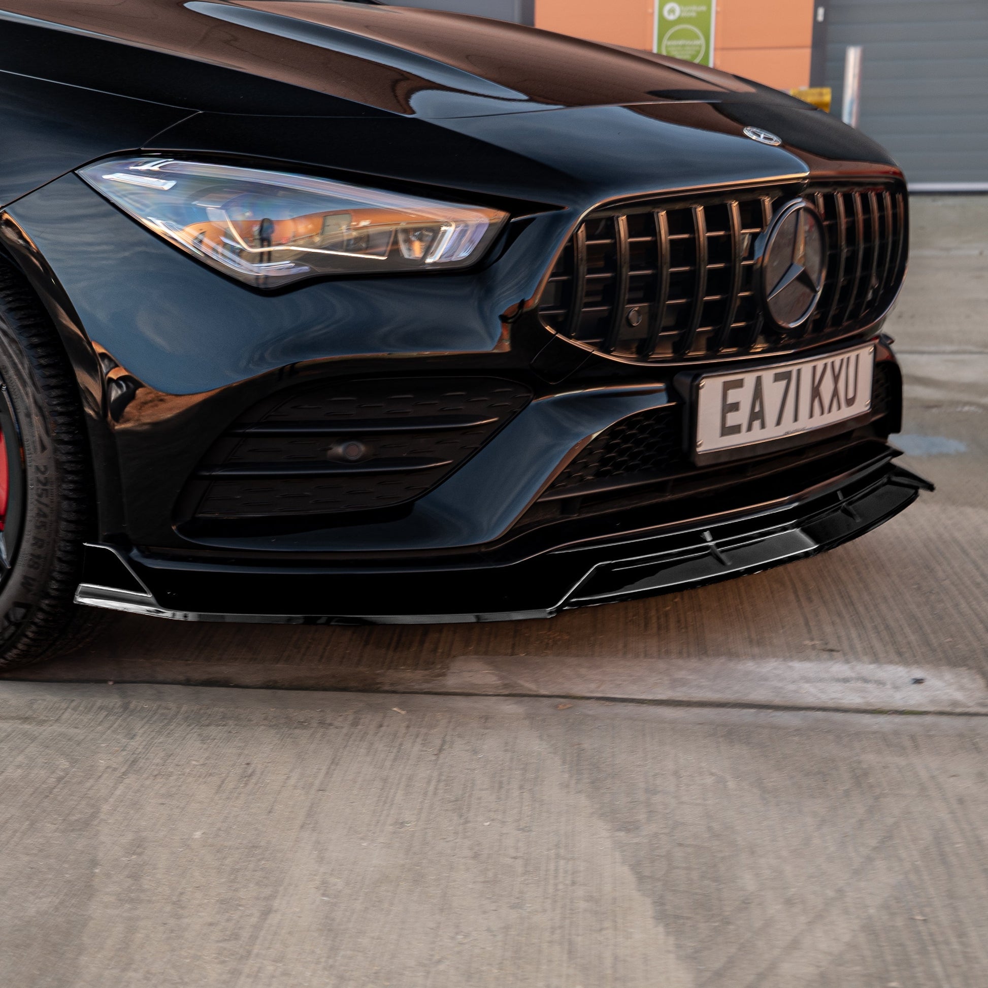 Mercedes Benz W118 CLA Brabus Style Gloss Black Front Splitter 19-23 by Carbon Factory-Carbon Factory