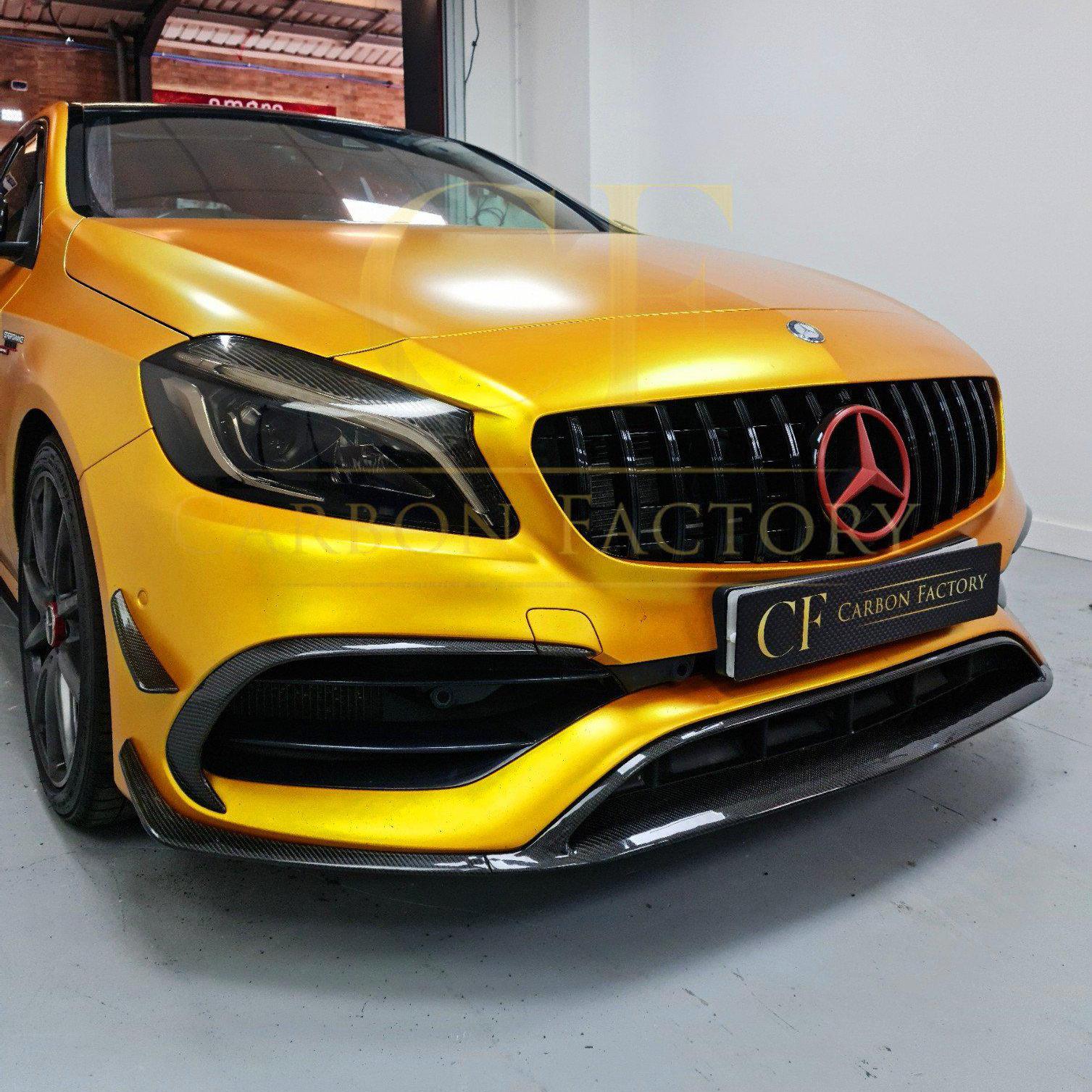 Mercedes Benz W176 A Class AMG Carbon Fibre Canards Winglets Splitter 16-18 8 pcs by Carbon Factory-Carbon Factory