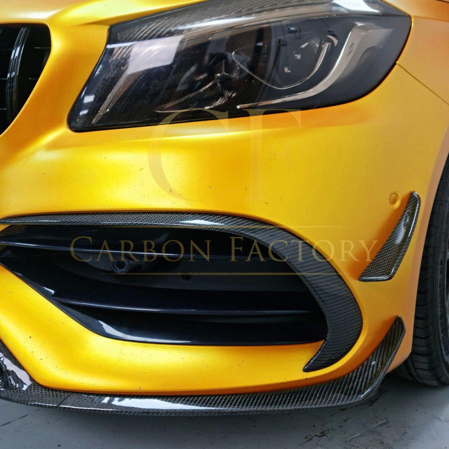 Mercedes Benz W176 A Class AMG Carbon Fibre Canards Winglets Splitter 16-18 8 pcs by Carbon Factory-Carbon Factory