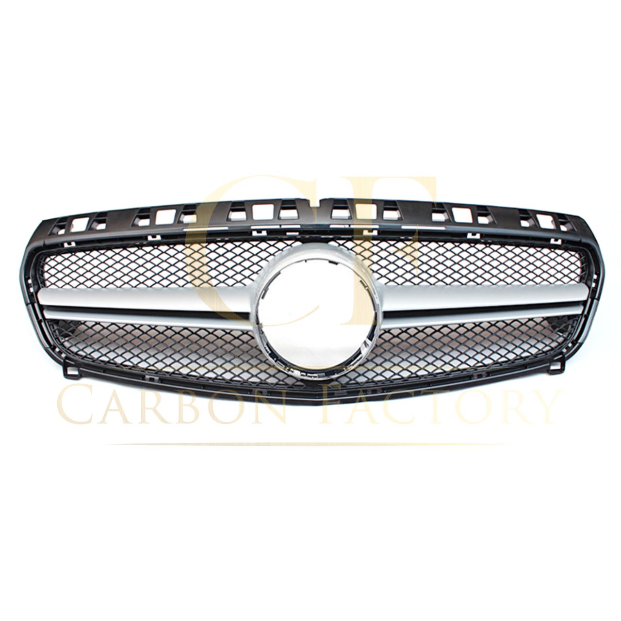 Mercedes Benz W176 A Class AMG Style Silver Front Grille 12-15 by Carbon Factory-Carbon Factory