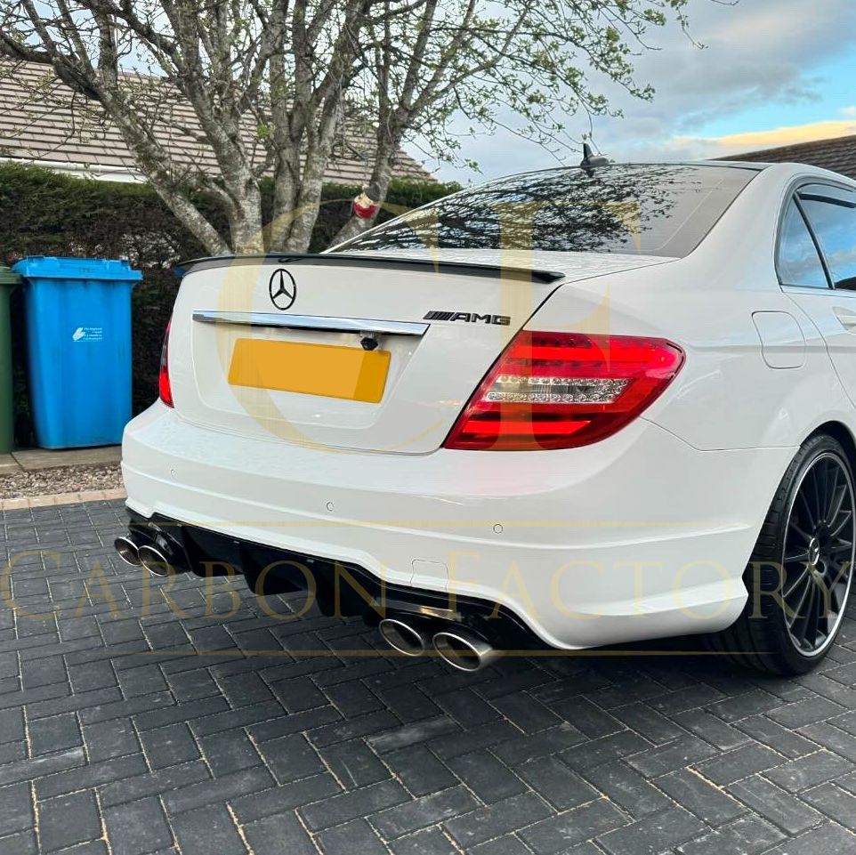 Mercedes Benz W204 C Class AMG Style Gloss Black Rear Diffuser 12-14 by Carbon Factory-Carbon Factory