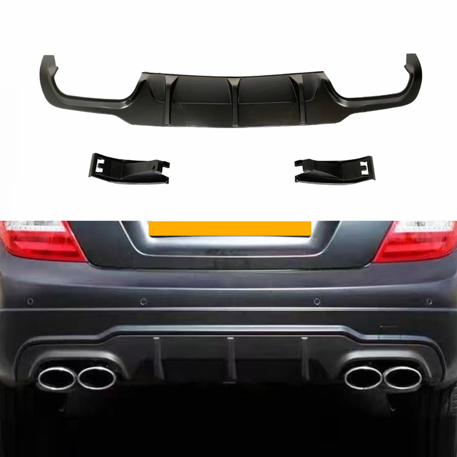 Mercedes Benz W204 C Class AMG Style Gloss Black Rear Diffuser 12-14 by Carbon Factory-Carbon Factory