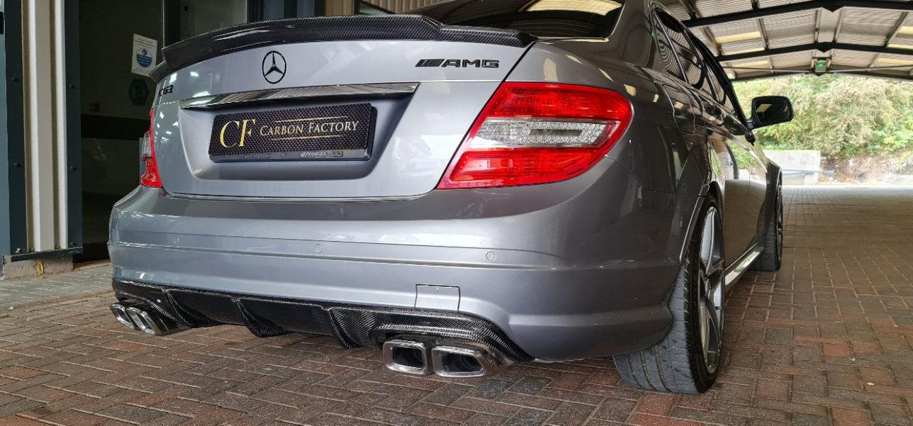 Mercedes Benz W204 C63 & C class Pre-facelift AMG Style Carbon Fibre Rear Diffuser 07-10 by Carbon Factory-Carbon Factory