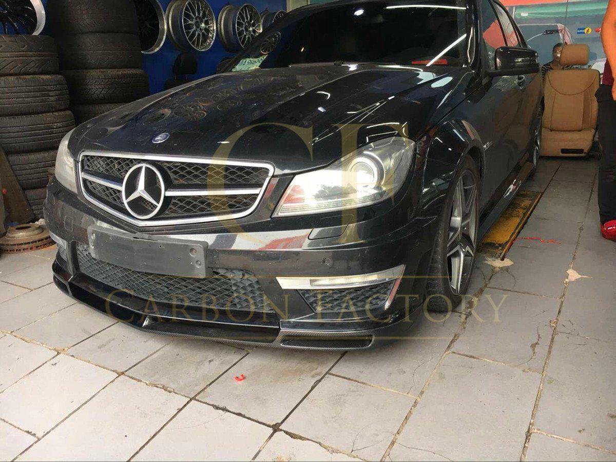 Mercedes Benz W204 C63 Facelift AMG Style Carbon Fibre Front Splitter 12-14 by Carbon Factory-Carbon Factory