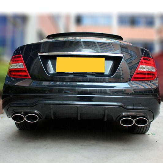 Mercedes Benz W204 C63 Facelift Carbon Fibre Small Fin Rear Diffuser 12-14 by Carbon Factory-Carbon Factory