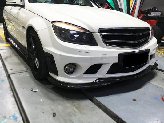 Mercedes Benz W204 C63 Pre-facelift AMG Style Carbon Fibre Front Splitter 07-11 by Carbon Factory-Carbon Factory