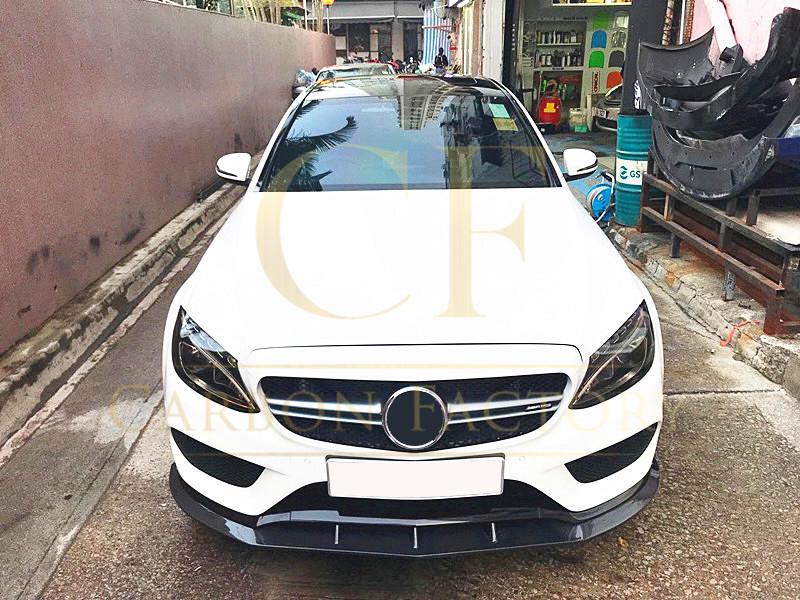 Mercedes Benz W205 C Class 4D Style Carbon Fibre Front Splitter 15-18 by Carbon Factory-Carbon Factory