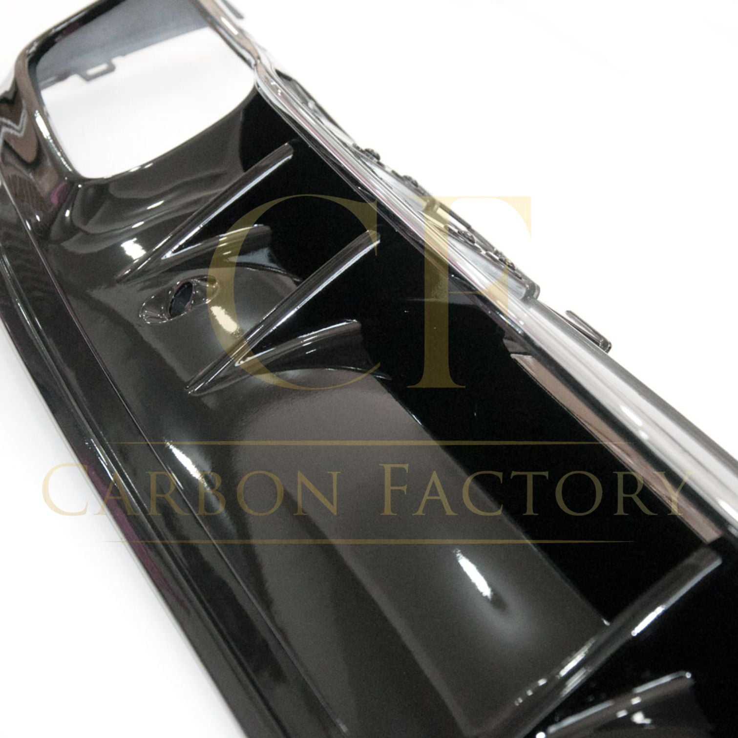 Mercedes Benz W205 C Class & C63 Saloon & Estate M Style Gloss Black Rear diffuser & Exhaust Tips 15-21 by Carbon Factory-Carbon Factory