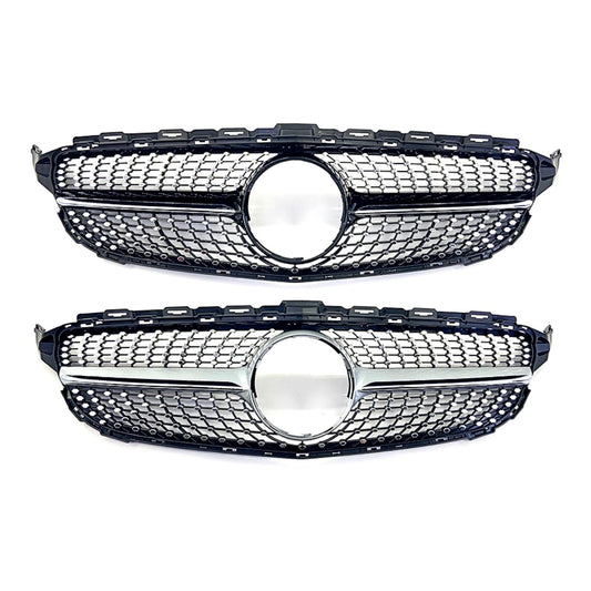 Mercedes Benz W205 C Class Diamond Style Front Grille 14-18 by Carbon Factory-Carbon Factory