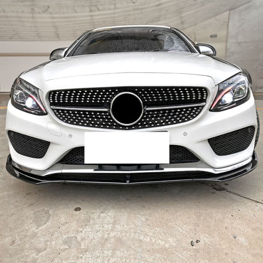 Mercedes Benz W205 C Class J Style Gloss Black Front Splitter 15-18 by Carbon Factory-Carbon Factory