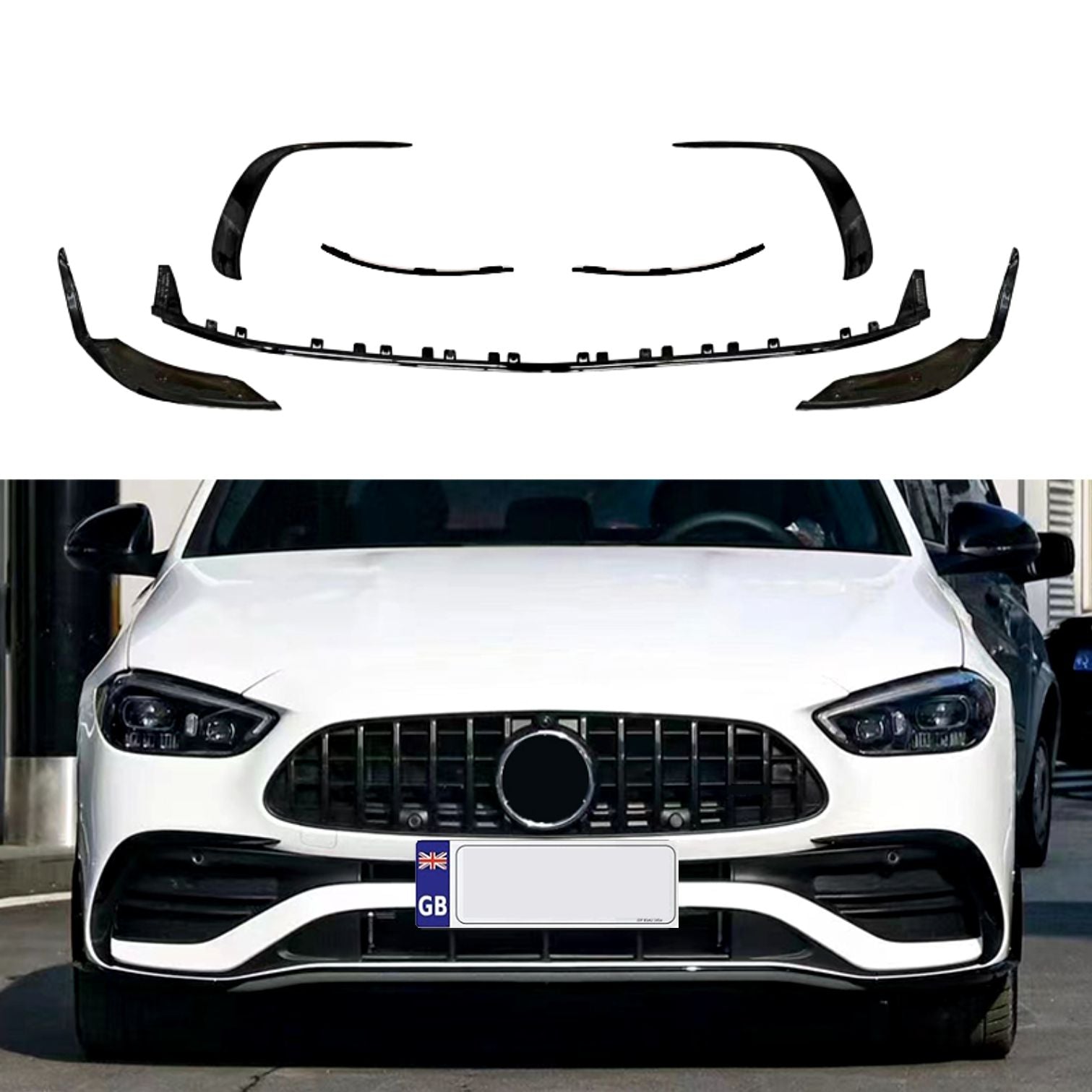 Mercedes Benz W206 C Class Gloss Black Front Splitter set 22-Present by Carbon Factory-Carbon Factory