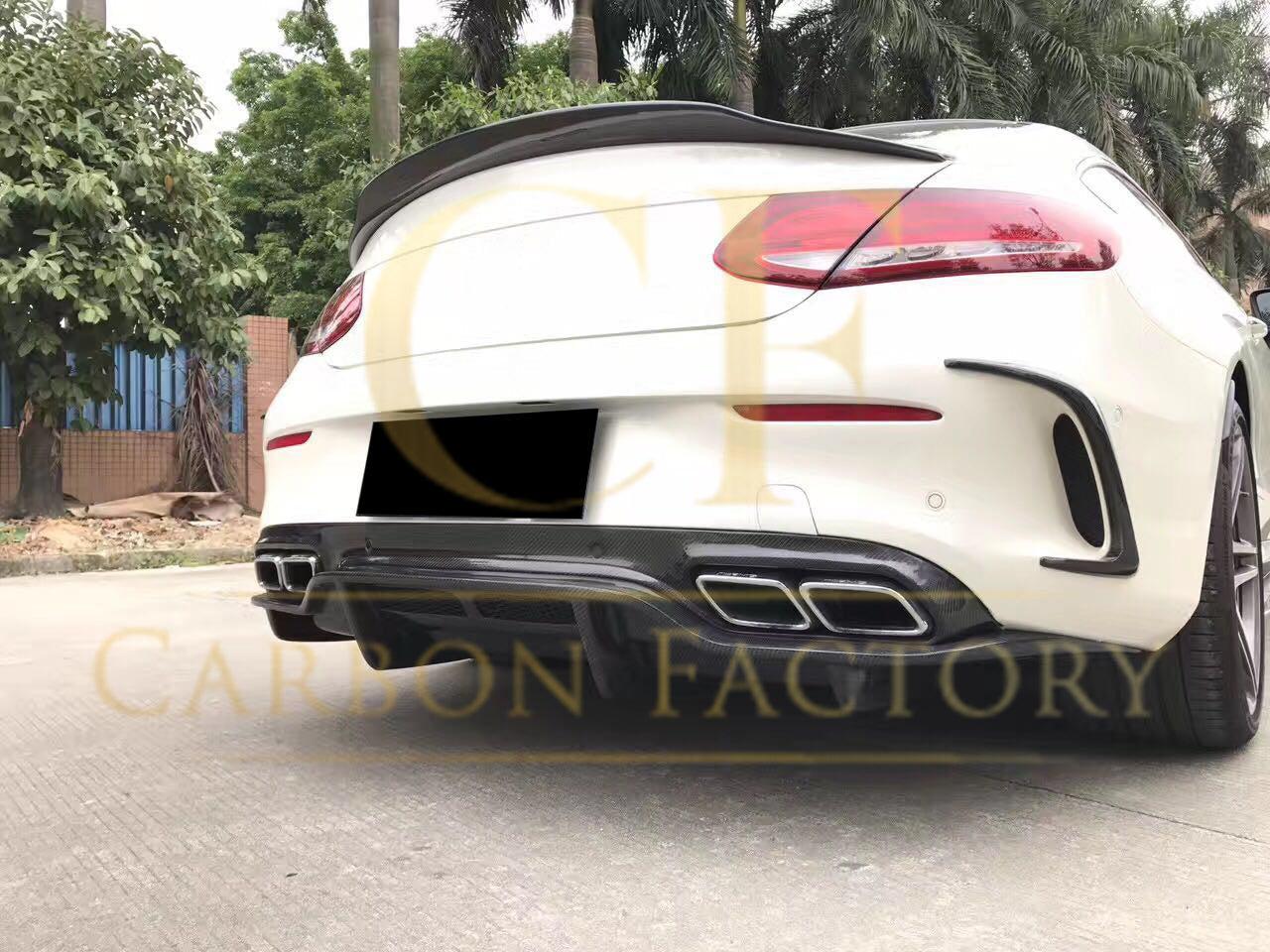 Mercedes W205 C Class 2 Door Coupe Carbon Fibre Rear Bumper Trims 15-18 by Carbon Factory-Carbon Factory