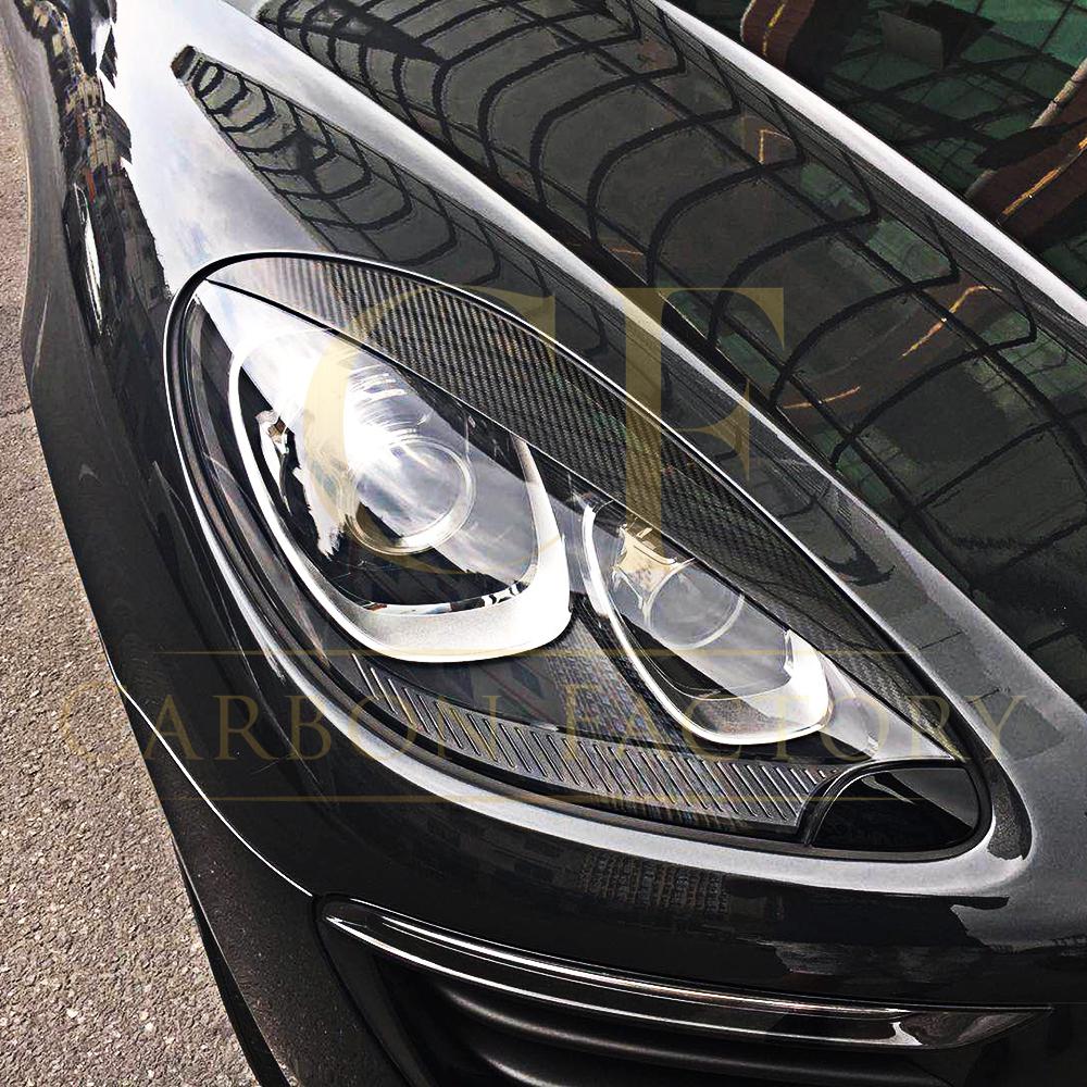 Porsche Macan Carbon Fibre Headlight Trims 14-17-Carbon Factory