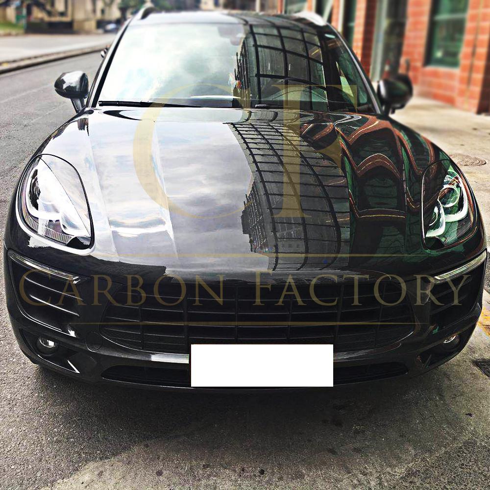 Porsche Macan Carbon Fibre Headlight Trims 14-17-Carbon Factory