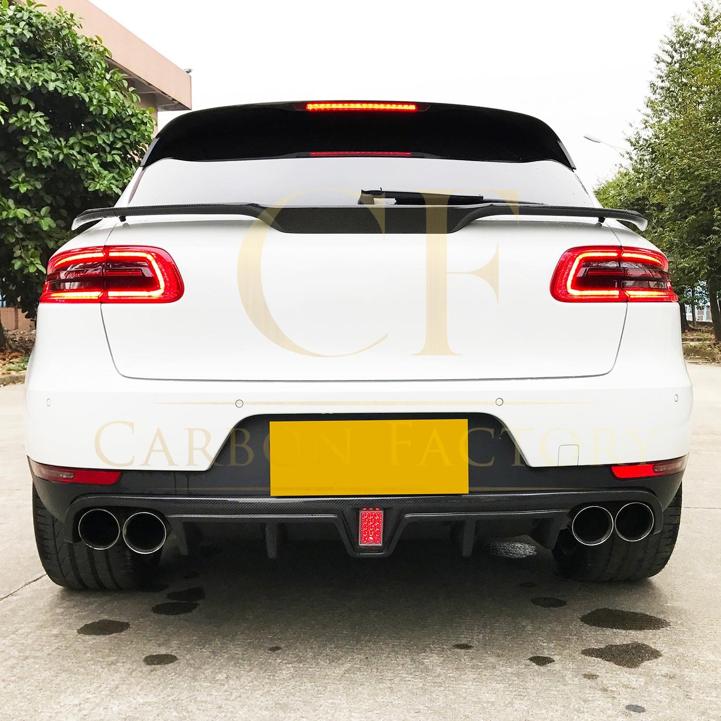 Porsche Macan LED Style Carbon Fibre Rear Diffuser 14-20-Carbon Factory