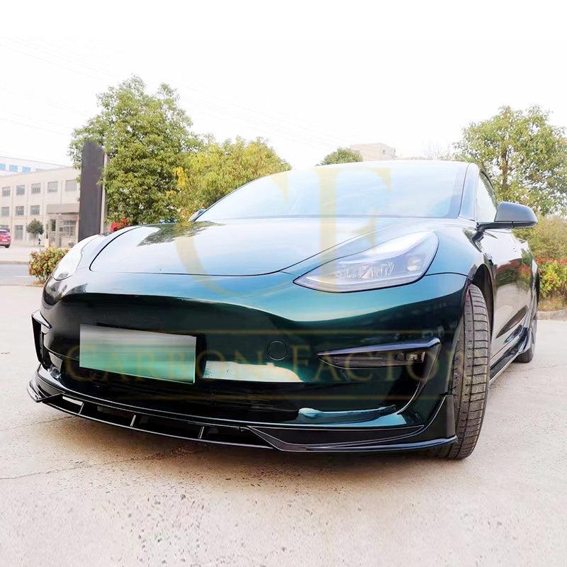 Tesla Model 3 Competition Style Gloss Black Front Splitter 16-23 by Carbon Factory-Carbon Factory