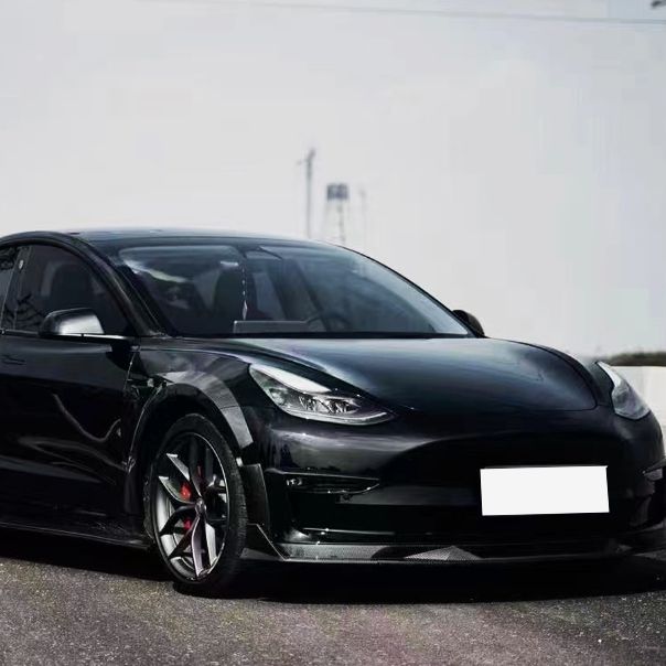 Tesla Model 3 Gloss Black Wheel Fender Arches 19-23 by Carbon Factory-Carbon Factory