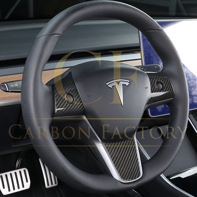 Tesla Model 3 & Model Y Pre-preg Carbon Fibre Steering Wheel Trims 17-23-Carbon Factory