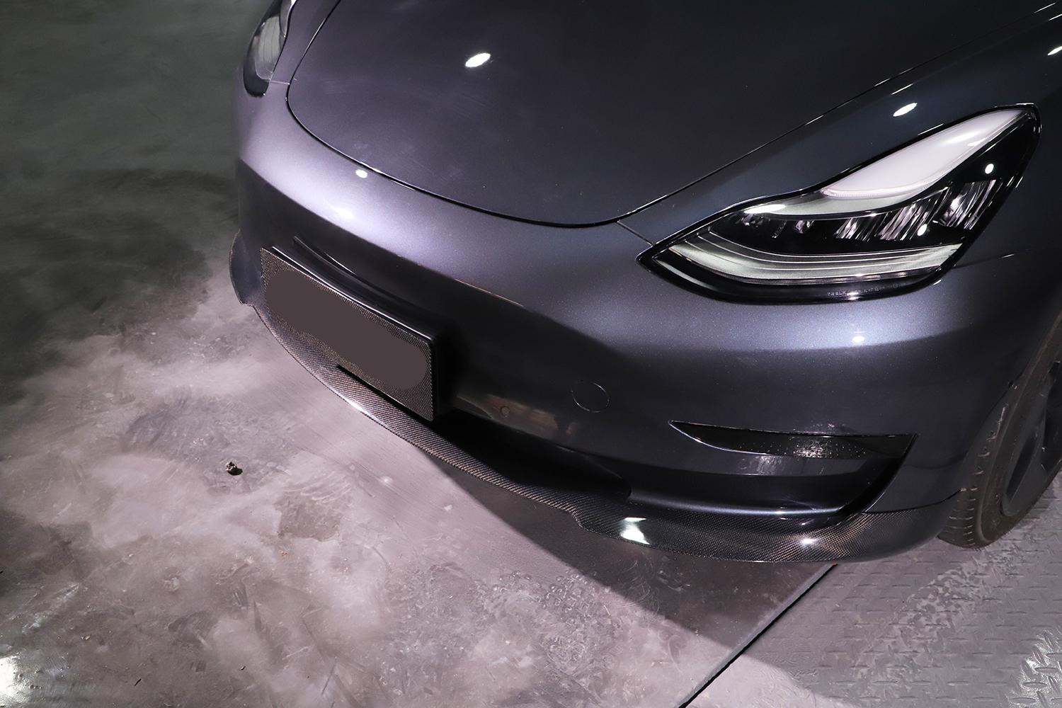 Tesla Model 3 P Style Carbon Fibre Front Splitter 16-23 by Carbon Factory-Carbon Factory