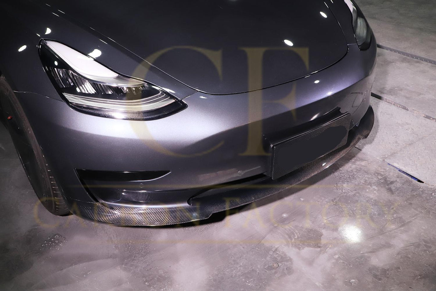 Tesla Model 3 P Style Carbon Fibre Front Splitter 16-23 by Carbon Factory-Carbon Factory