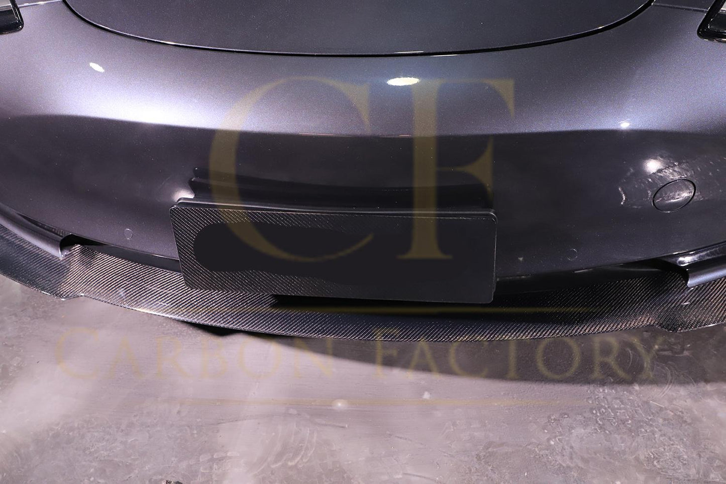 Tesla Model 3 P Style Carbon Fibre Front Splitter 16-23 by Carbon Factory-Carbon Factory