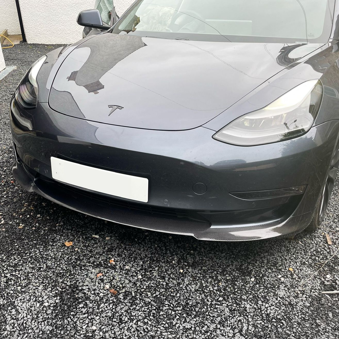 Tesla Model 3 P Style Carbon Fibre Front Splitter 16-23 by Carbon Factory-Carbon Factory