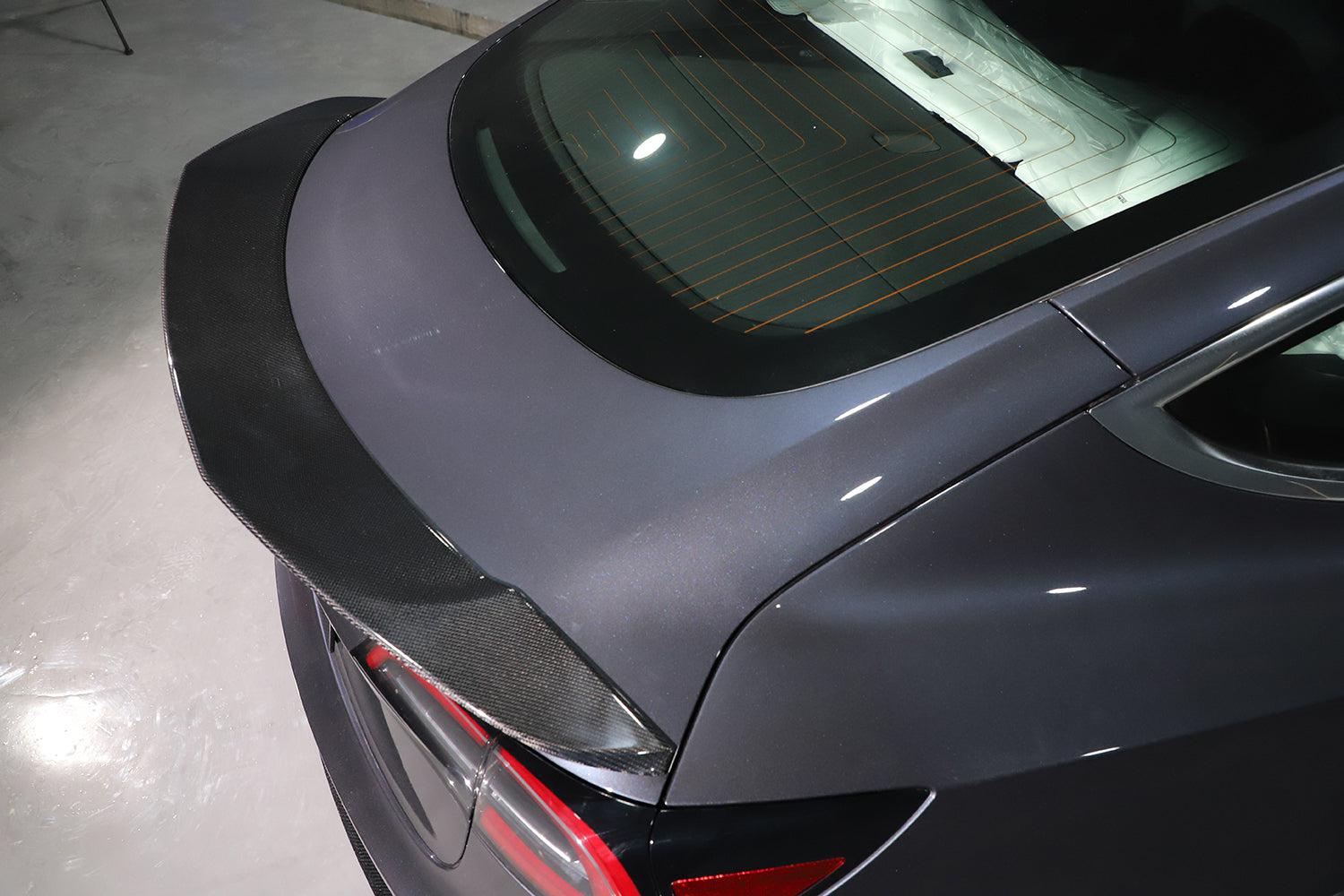 Tesla Model 3 R Style Carbon Fibre Boot Spoiler 16-23 by Carbon Factory-Carbon Factory