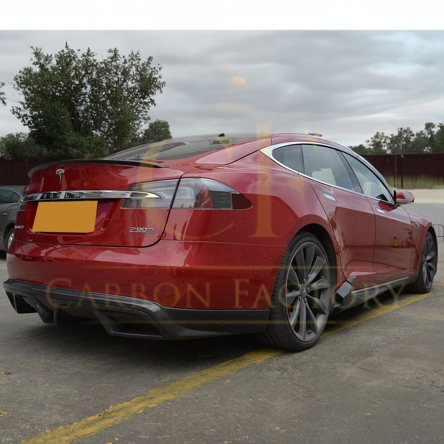 Tesla Model S P85 P Style Carbon Rear Diffuser 14-15 by Carbon Factory-Carbon Factory