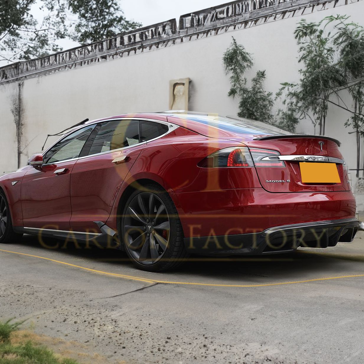 Tesla Model S P85 P Style Carbon Rear Diffuser 14-15 by Carbon Factory-Carbon Factory