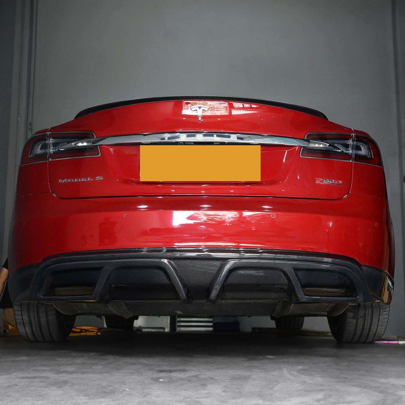 Tesla Model S P85 P Style Carbon Rear Diffuser 14-15 by Carbon Factory-Carbon Factory