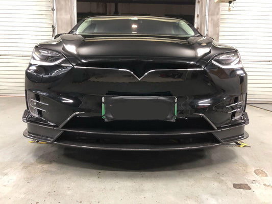 Tesla Model X V Style Carbon Fibre Front Splitter 16-Present by Carbon Factory-Carbon Factory