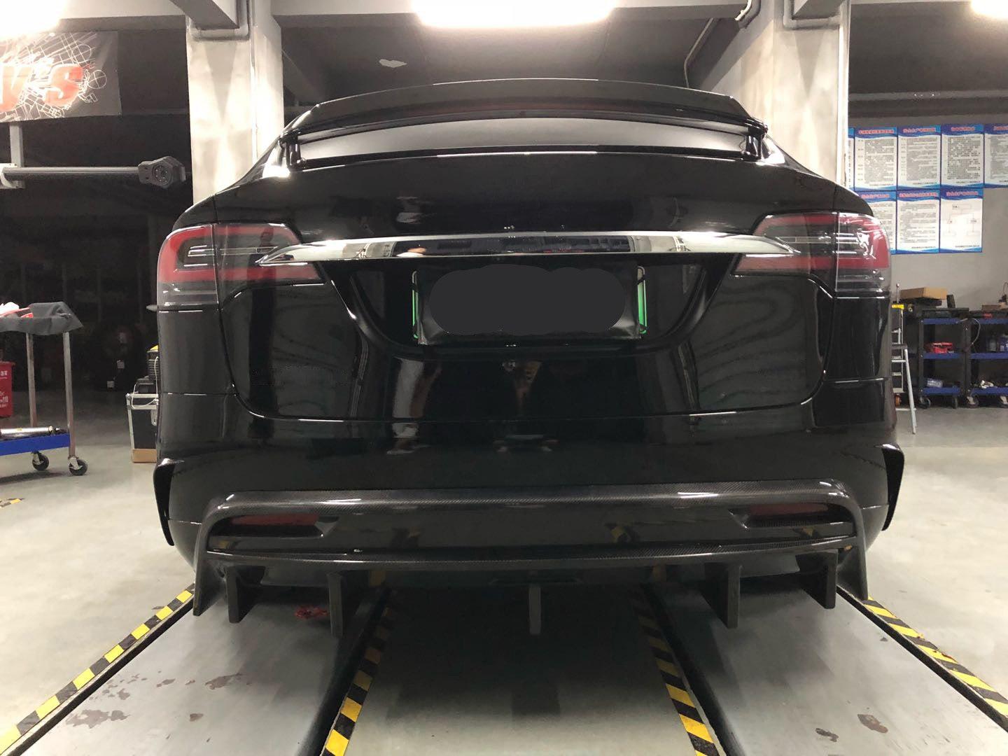 Tesla Model X V Style Carbon Fibre Rear Diffuser 16-Present by Carbon Factory-Carbon Factory