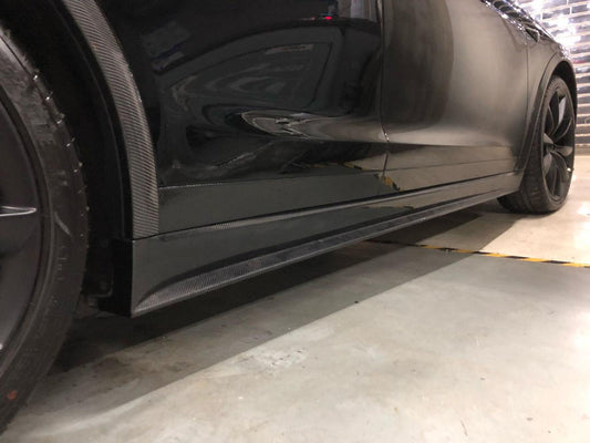 Tesla Model X V Style Carbon Fibre Side Skirt 16-Present by Carbon Factory-Carbon Factory