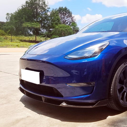 Tesla Model Y CS Style Pre-Preg Carbon Fibre Front Splitter 19-23-Carbon Factory