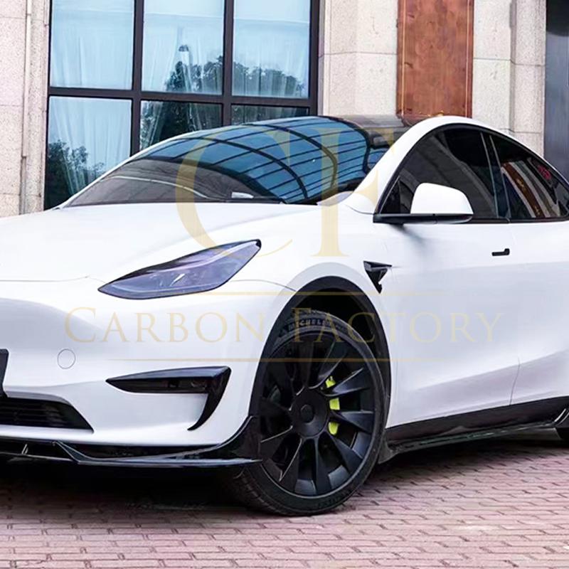 Tesla Model Y Competition Style Gloss Black Front Bumper Trims 19-24 by Carbon Factory-Carbon Factory