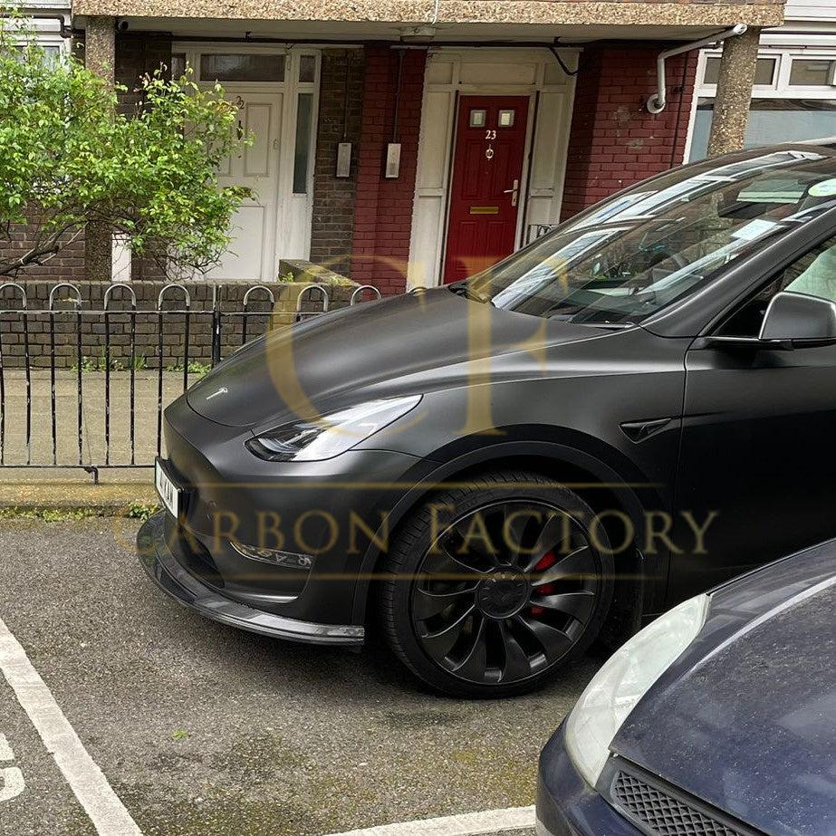 Tesla Model Y P Style Carbon Fibre Front Splitter 19-23 by Carbon Factory-Carbon Factory