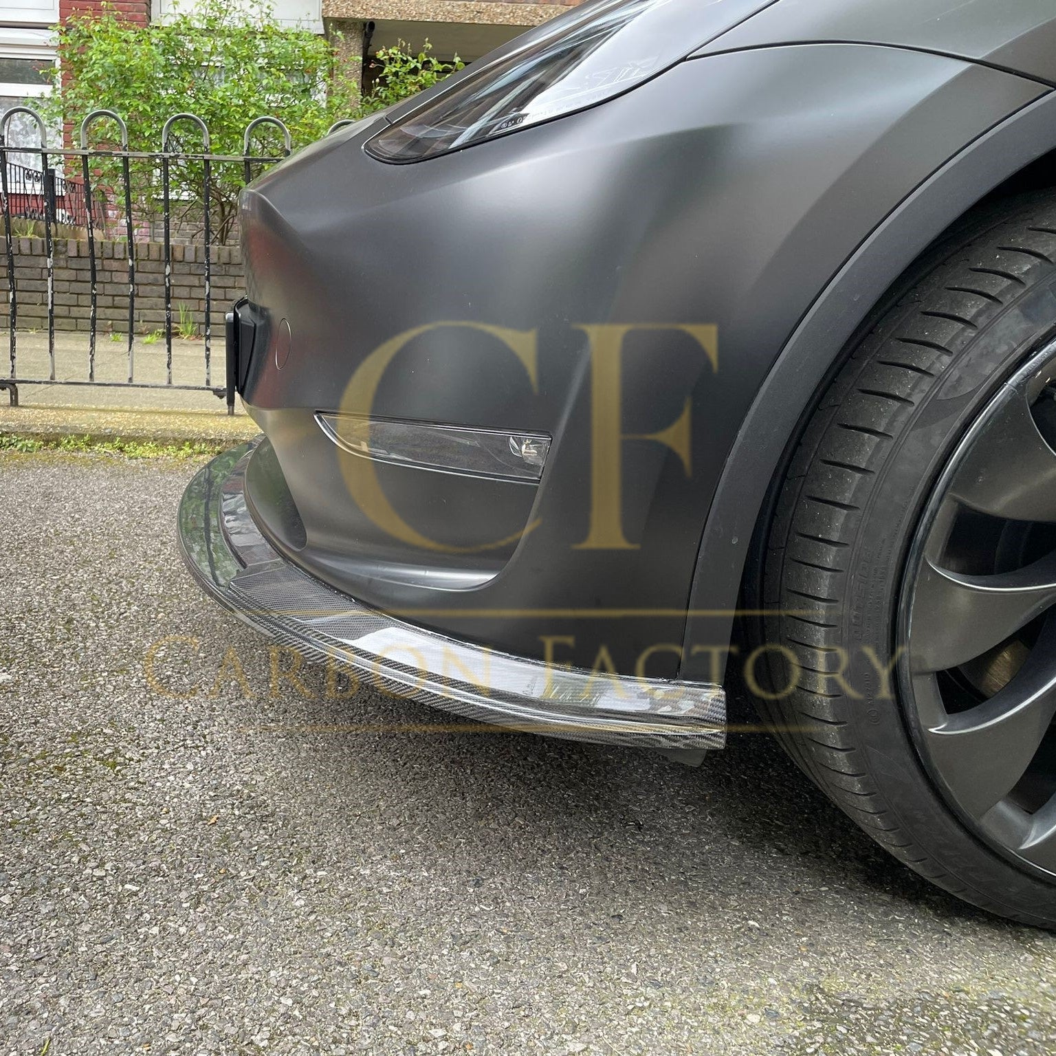 Tesla Model Y P Style Carbon Fibre Front Splitter 19-23 by Carbon Factory-Carbon Factory