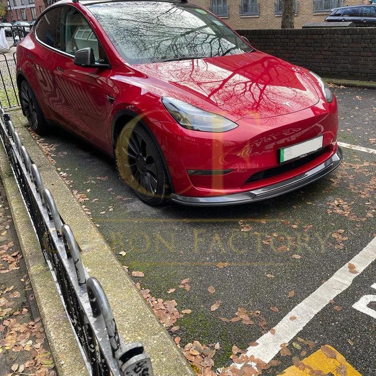 Tesla Model Y P Style Carbon Fibre Front Splitter 19-23 by Carbon Factory-Carbon Factory