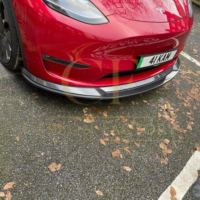 Tesla Model Y P Style Carbon Fibre Front Splitter 19-23 by Carbon Factory-Carbon Factory