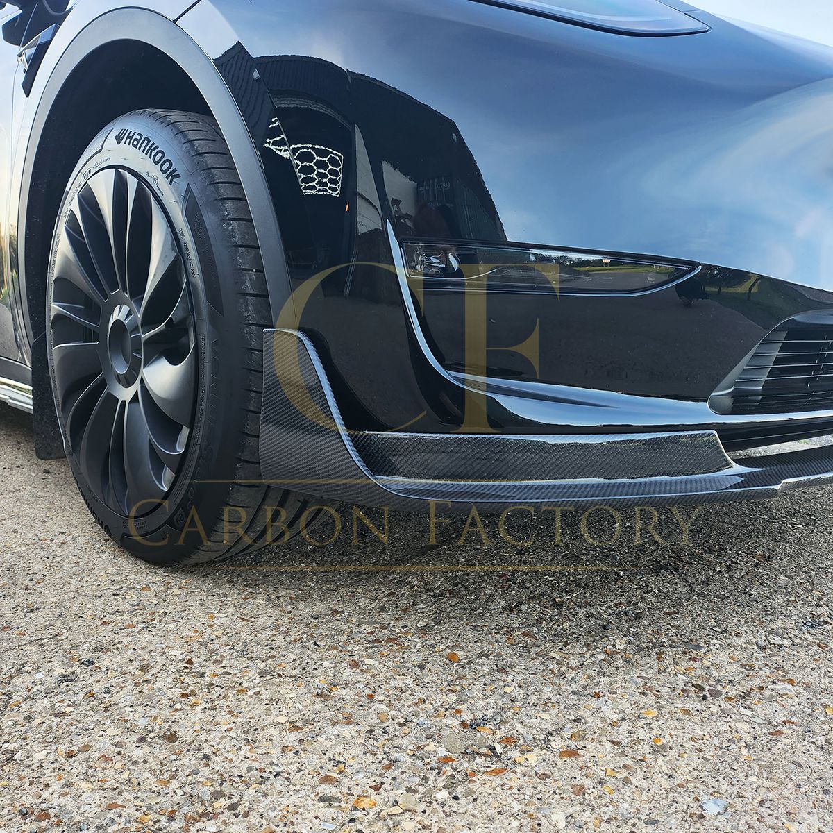 Tesla Model Y V Style Carbon Fibre Front Splitter 19-23 by Carbon Factory-Carbon Factory