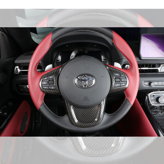 Toyota A90 Supra Pre-preg Carbon Fibre Steering Wheel Trims 19-Present-Carbon Factory