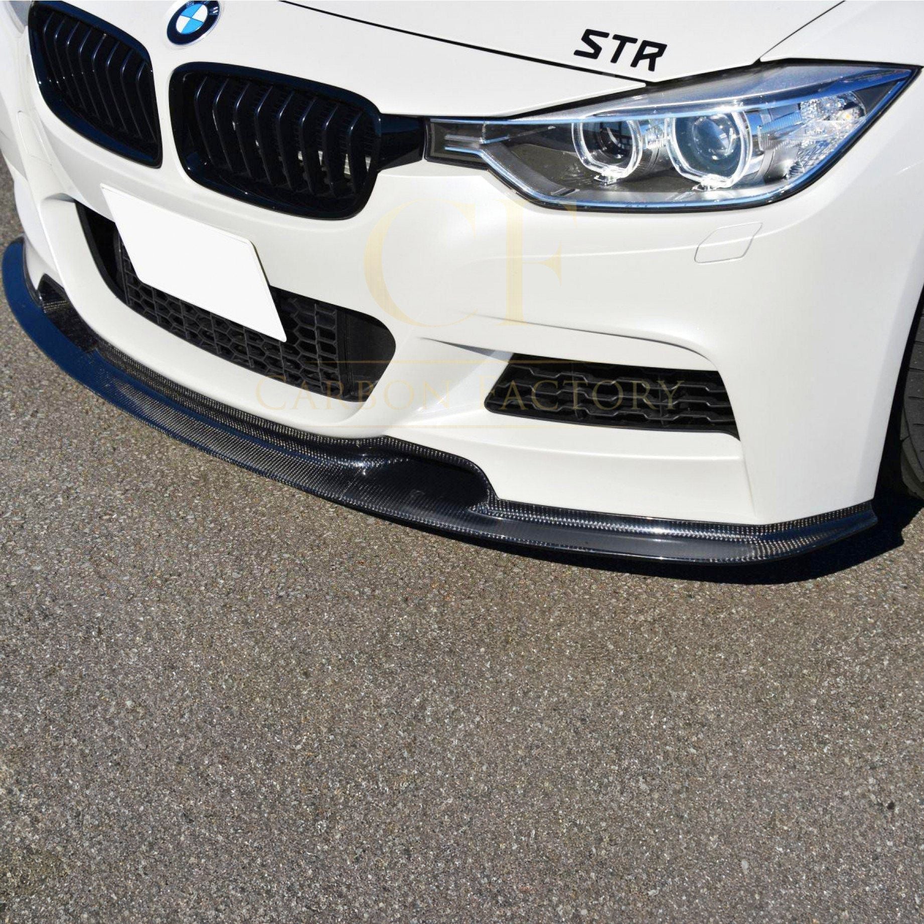 V Style Carbon Fibre Front Splitter for BMW F30 F31 3 Series M Sport 12-19-Carbon Factory