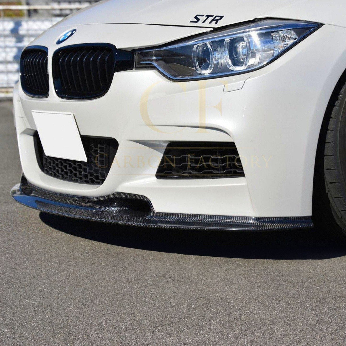 V Style Carbon Fibre Front Splitter for BMW F30 F31 3 Series M Sport 12-19-Carbon Factory