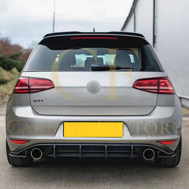 VW Golf MK7 GTI V Style Gloss Black Rear Diffuser 13-16 by Carbon Factory-Carbon Factory