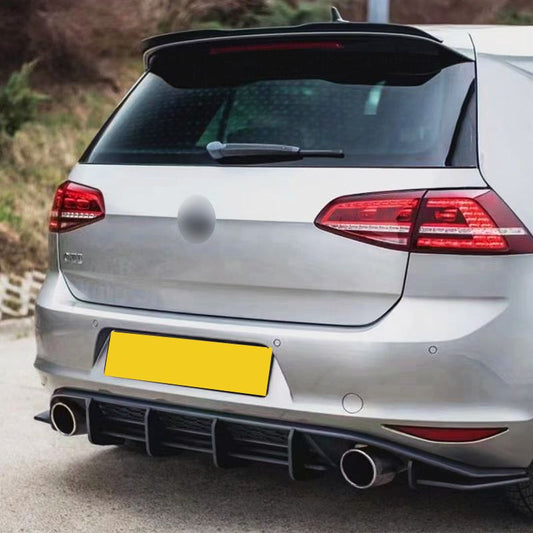 VW Golf MK7 GTI V Style Gloss Black Rear Diffuser 13-16 by Carbon Factory-Carbon Factory