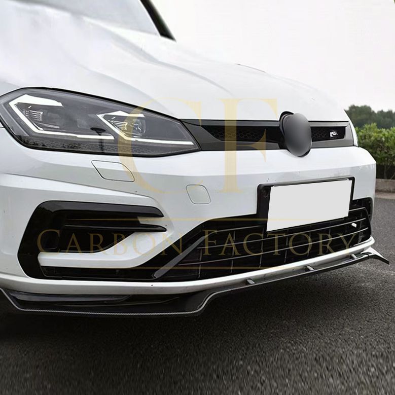 VW Golf MK7 MK7.5 GTI / R V Style Gloss Black Front Splitter 13-20 by Carbon Factory-Carbon Factory