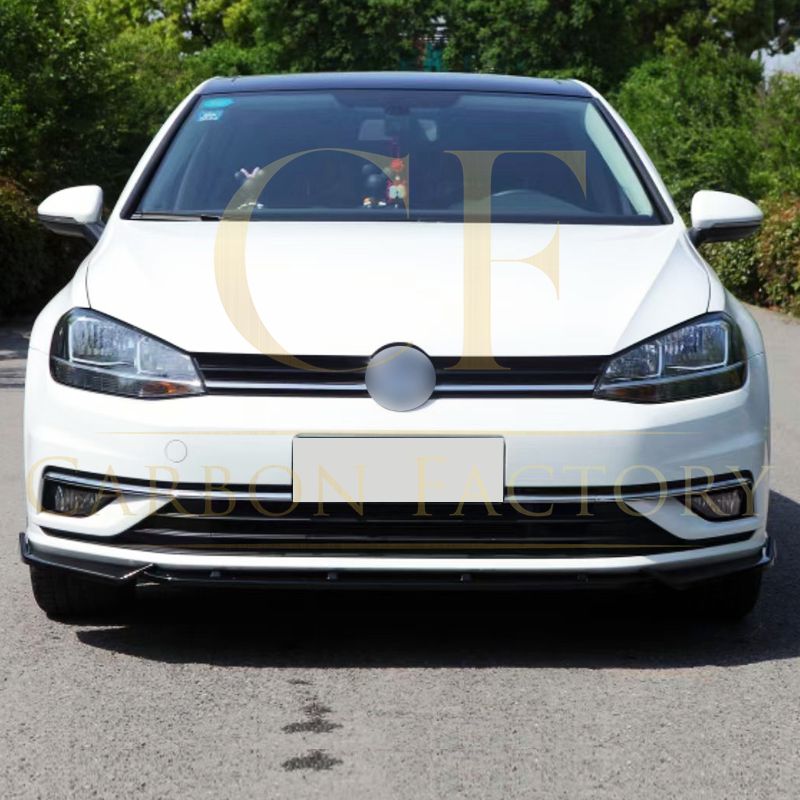 VW Golf MK7 MK7.5 Max Style Gloss Black Front Splitter 13-20 by Carbon Factory-Carbon Factory